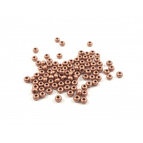Czech seed bead no.8 light copper matte metallic